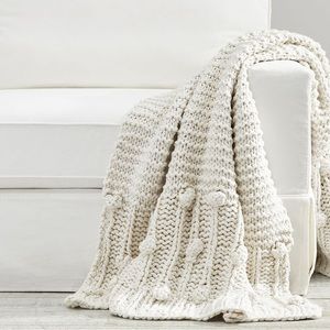 Pottery Barn Hand-knit Throw Blanket NWT